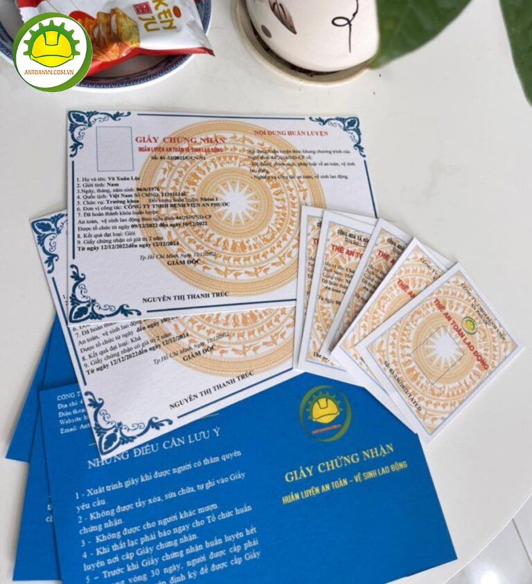 Giấy chứng nhận Huấn Luyện An Toàn và Kiểm Định Sài Gòn